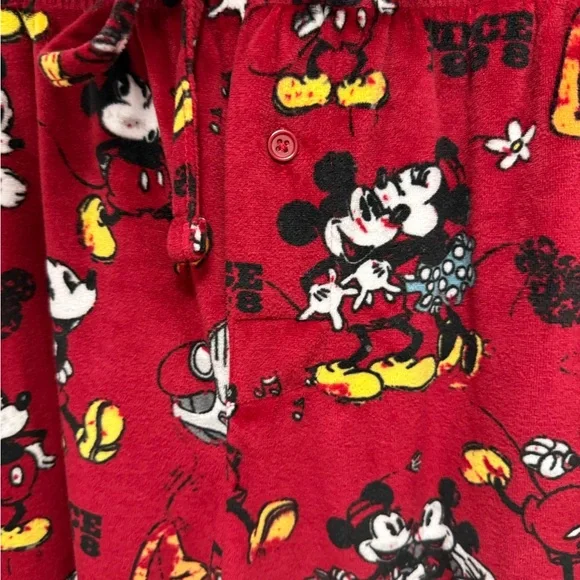 Disney Red Mickey Mouse Print Pajama Lounge Pants, Size Small (18-8) - Picture 3 of 12